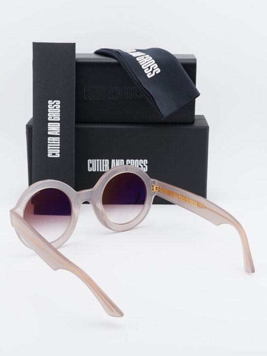 Cutler and Gross CGSN1377 004 Round Sunglasses - Prawn Cocktail/Beige Gradient main image 6